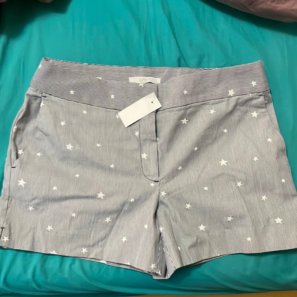 Loft blue striped with white stars shorts